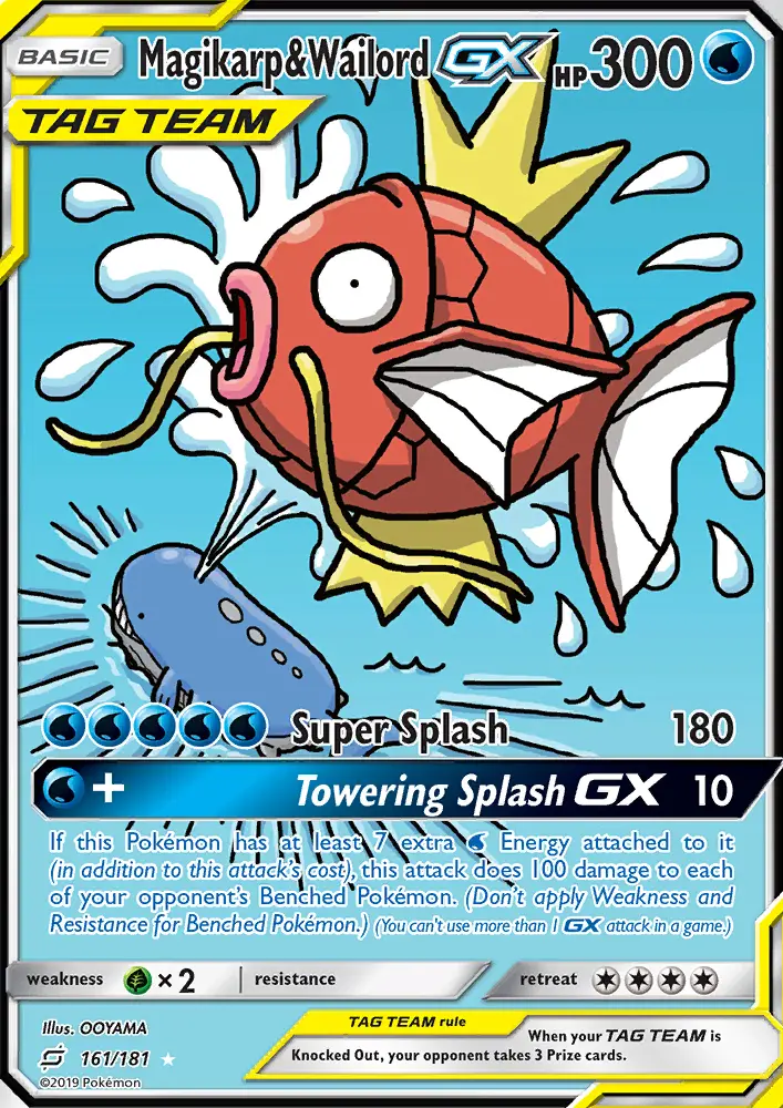 Magikarp & Wailord GX Ultra Rare Pokemon card #161 from Team Up