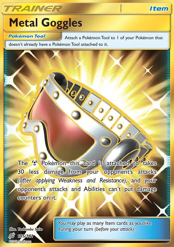 Metal Goggles Secret Rare Pokemon card #195 from Team Up