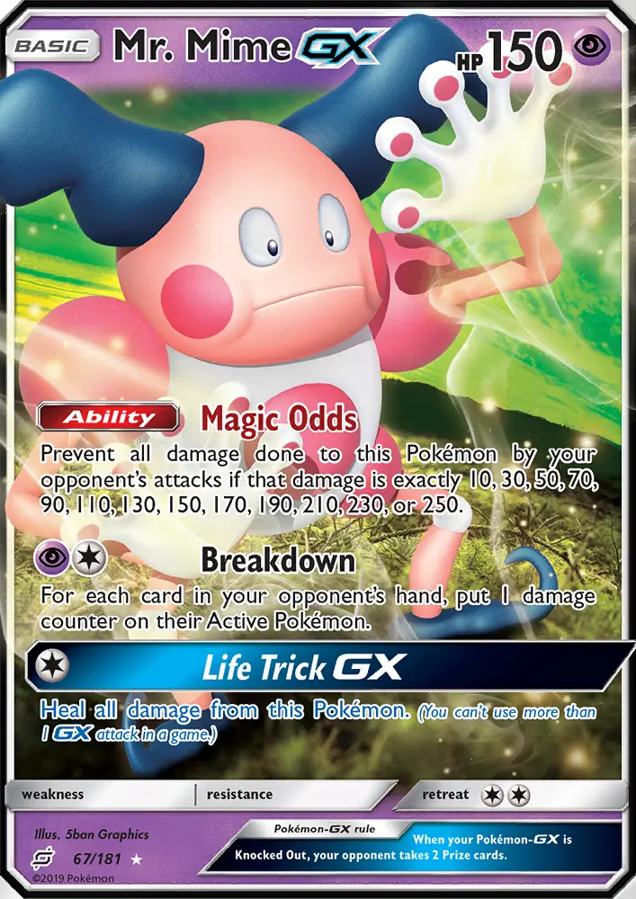 Mr. Mime GX Ultra Rare Pokemon card #67 from Team Up