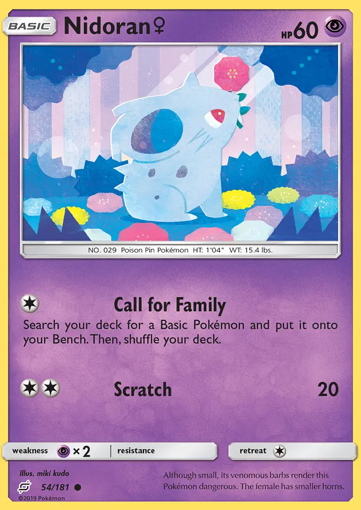 Nidoran♀ Common Pokemon card #54 from Team Up