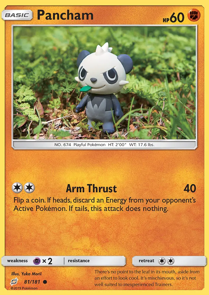 Pancham Common Pokemon card #81 from Team Up