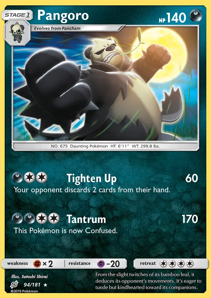 Pangoro Rare Pokemon card #94 from Team Up