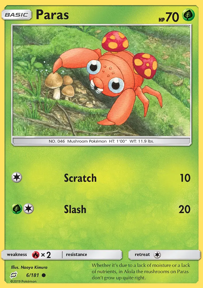 Paras Common Pokemon card #6 from Team Up