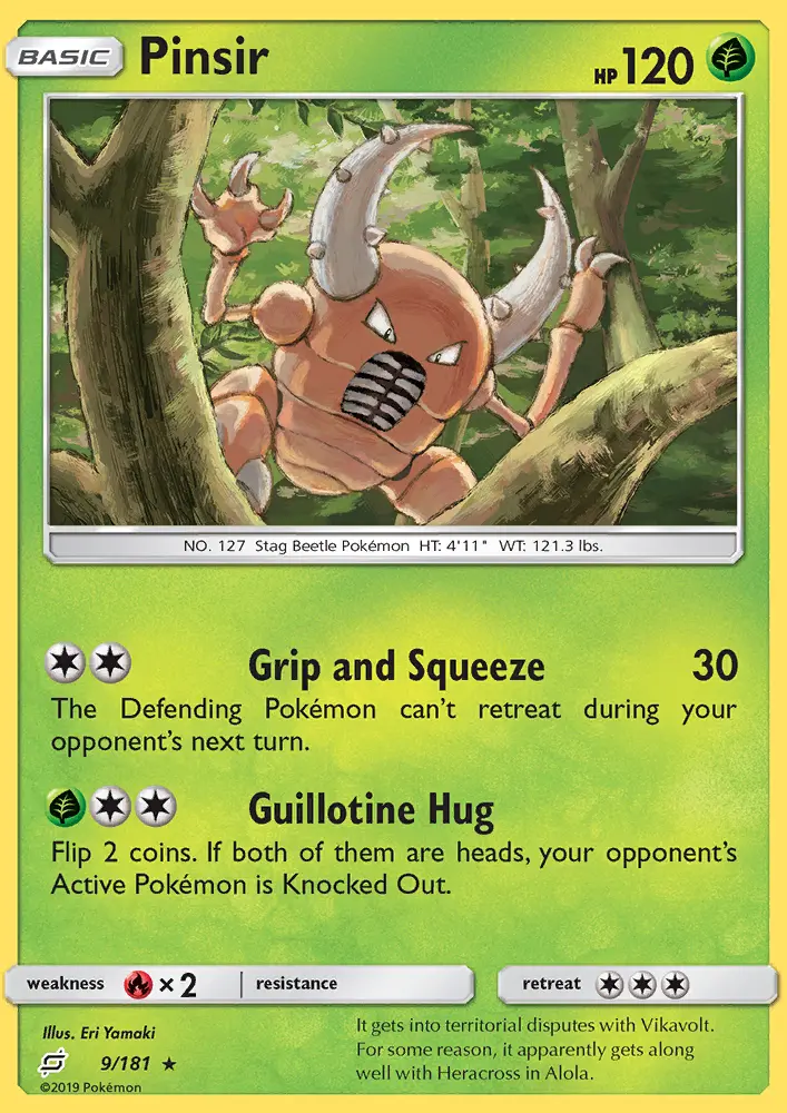 Pinsir Rare Pokemon card #9 from Team Up