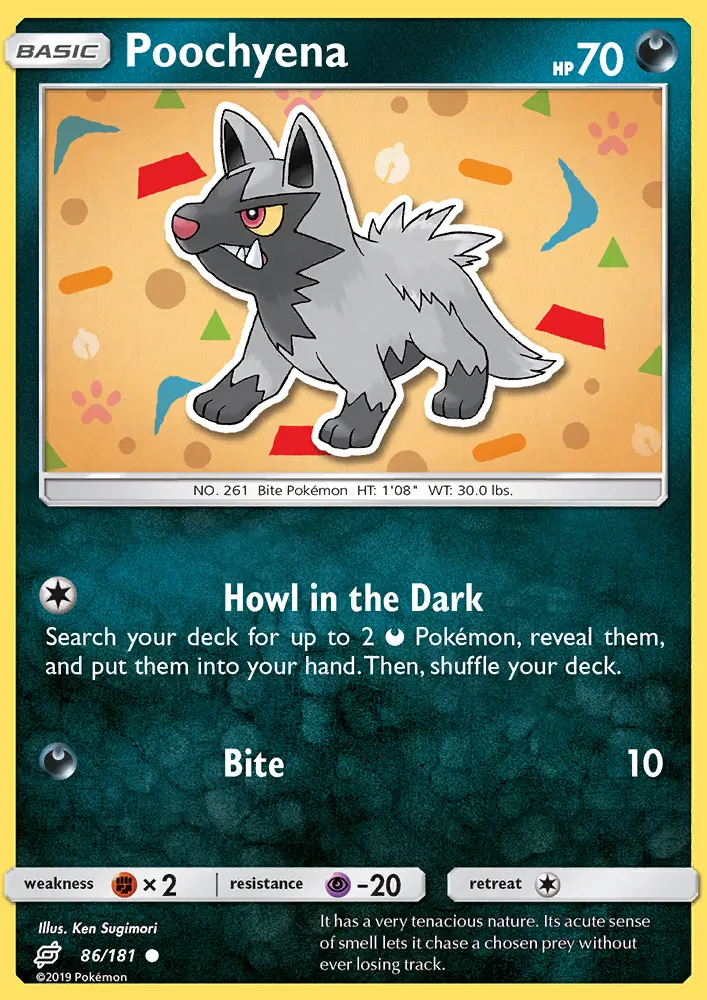 Poochyena Common Pokemon card #86 from Team Up
