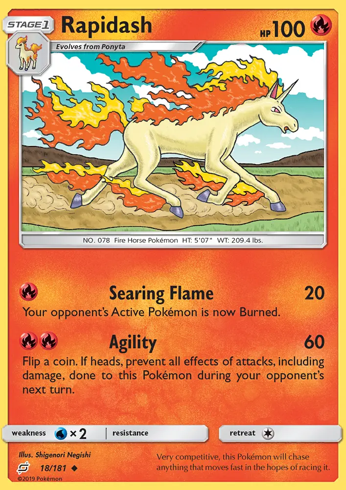 Rapidash Uncommon Pokemon card #18 from Team Up