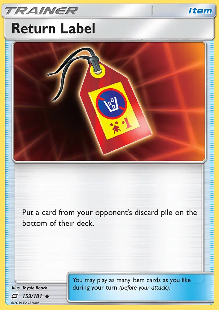 Return Label Uncommon Pokemon card #153 from Team Up