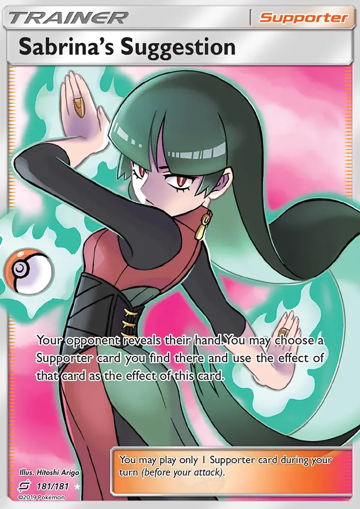 Sabrina’s Suggestion Ultra Rare Pokemon card #181 from Team Up