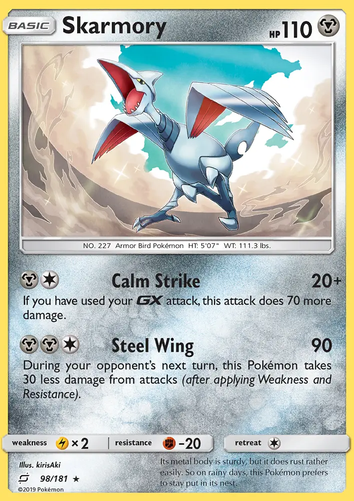 Skarmory Rare Pokemon card #98 from Team Up