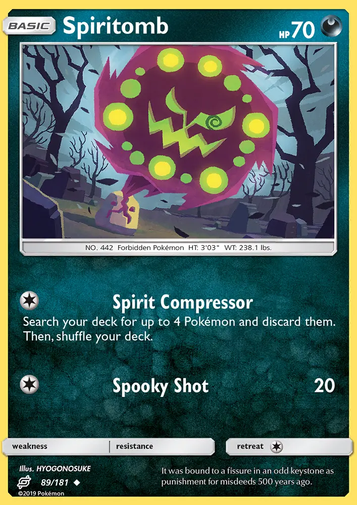 Spiritomb Uncommon Pokemon card #89 from Team Up