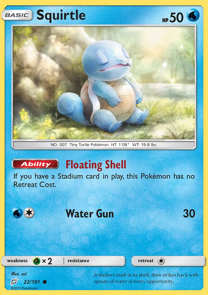Squirtle Common Pokemon card #22 from Team Up