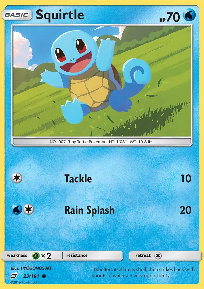 Squirtle Common Pokemon card #23 from Team Up