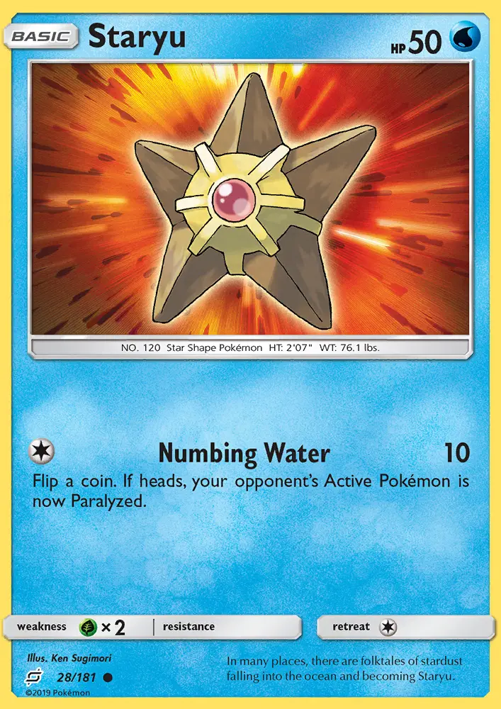 Staryu Common Pokemon card #28 from Team Up