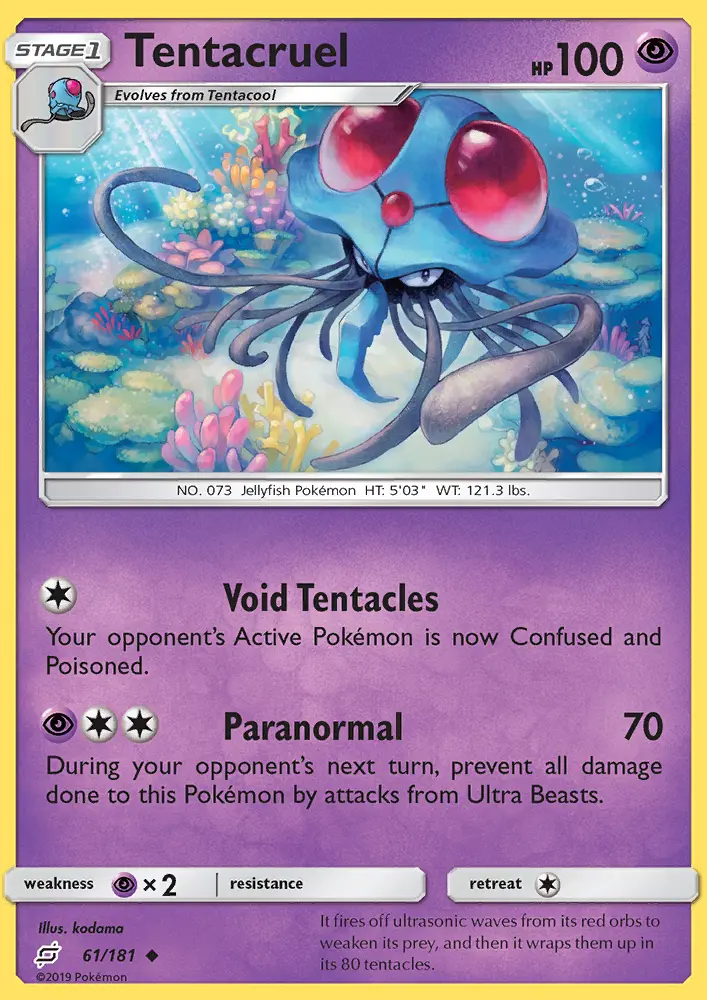 Tentacruel Uncommon Pokemon card #61 from Team Up