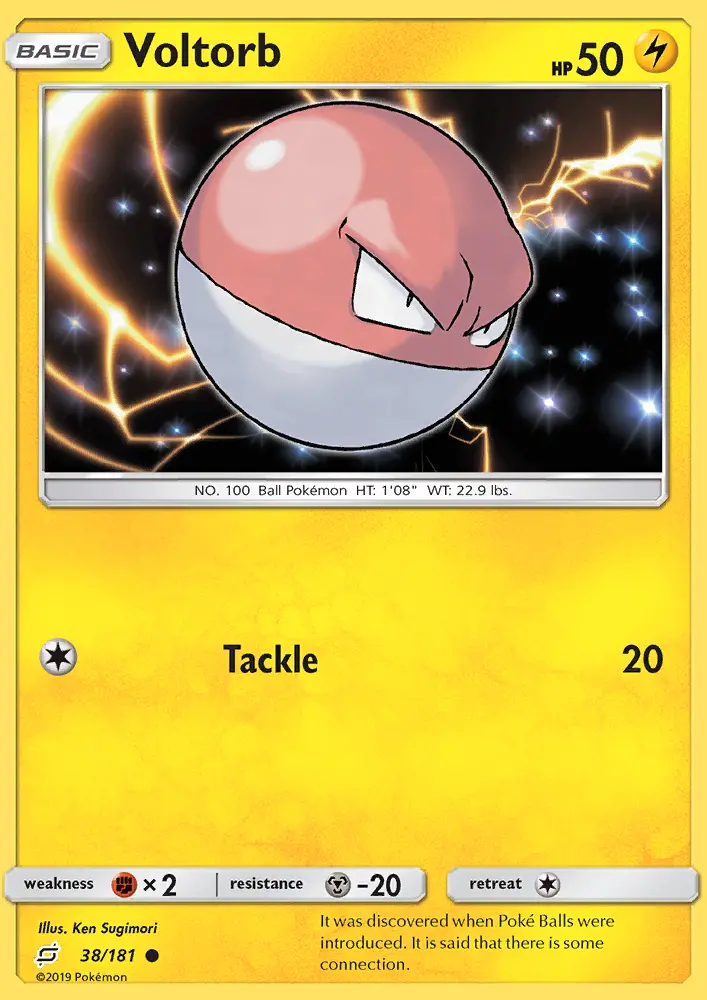 Voltorb Common Pokemon card #38 from Team Up