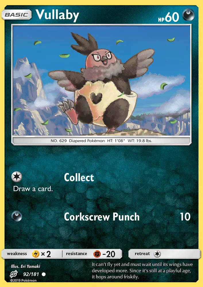 Vullaby Common Pokemon card #92 from Team Up