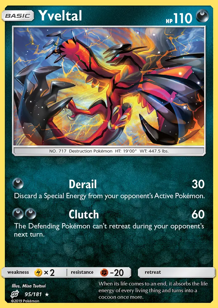Yveltal Rare Pokemon card #95 from Team Up