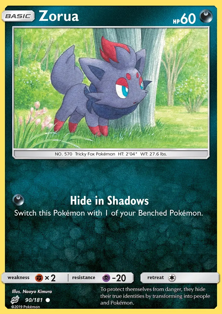 Zorua Common Pokemon card #90 from Team Up