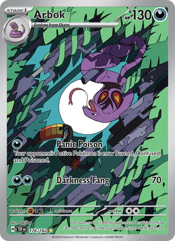 Arbok Illustration rare Pokemon card #176 from Temporal Forces