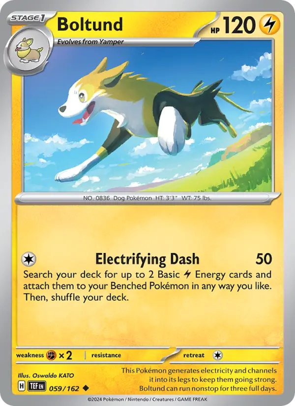 Boltund Uncommon Pokemon card #059 from Temporal Forces