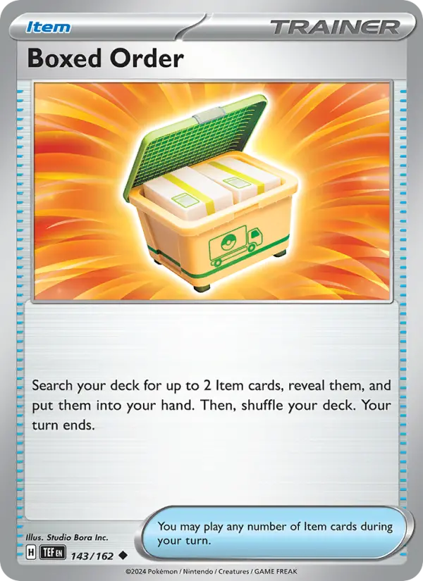 Boxed Order Uncommon Pokemon card #143 from Temporal Forces