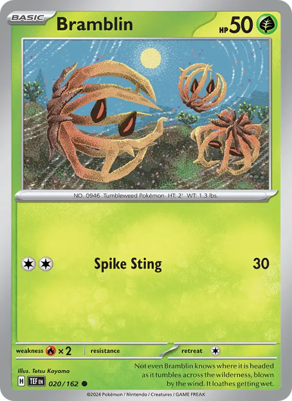 Bramblin Common Pokemon card #020 from Temporal Forces