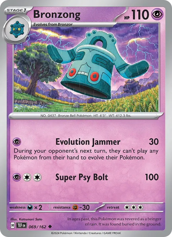 Bronzong Uncommon Pokemon card #069 from Temporal Forces