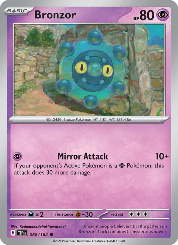 Bronzor Common Pokemon card #068 from Temporal Forces