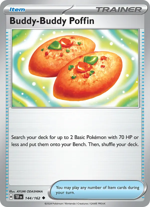 Buddy-Buddy Poffin Uncommon Pokemon card #144 from Temporal Forces