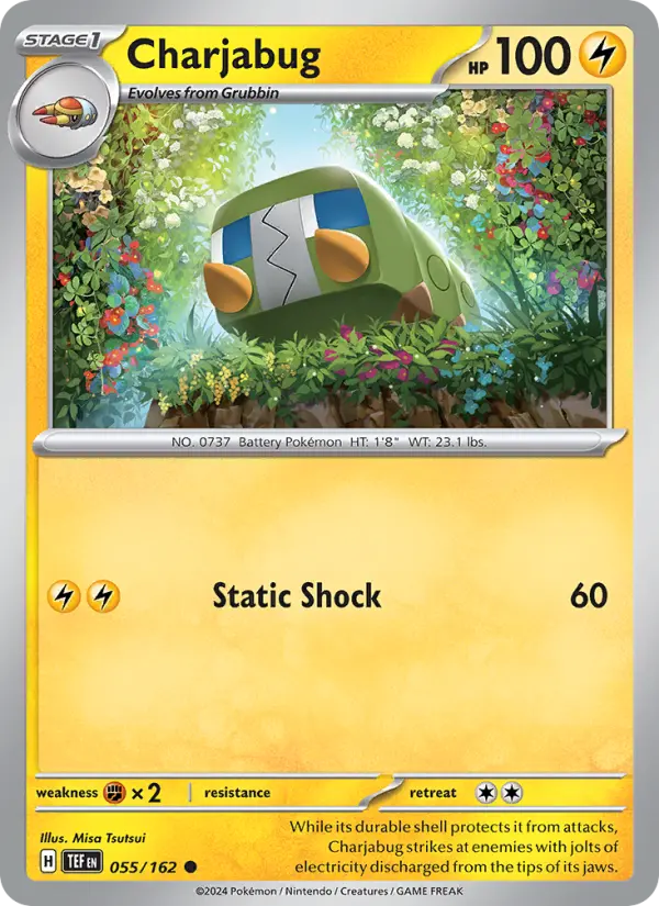 Charjabug Common Pokemon card #055 from Temporal Forces