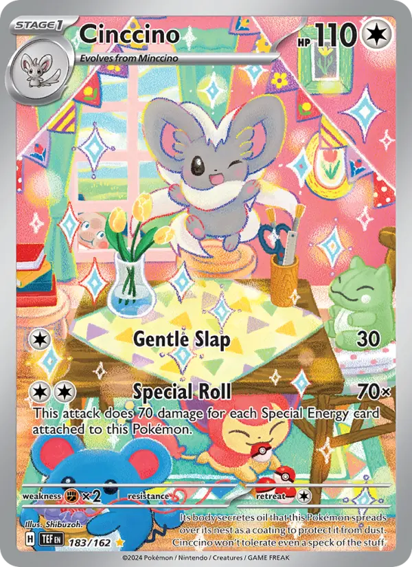 Cinccino Illustration rare Pokemon card #183 from Temporal Forces