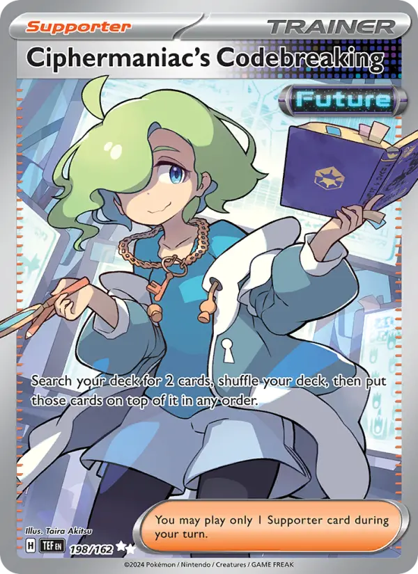Ciphermaniac's Codebreaking Ultra Rare Pokemon card #198 from Temporal Forces