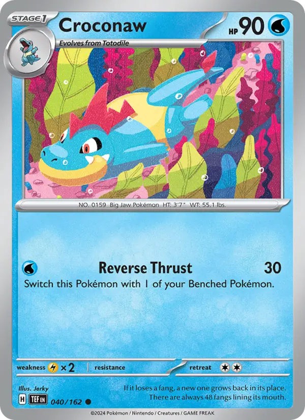 Croconaw Common Pokemon card #040 from Temporal Forces