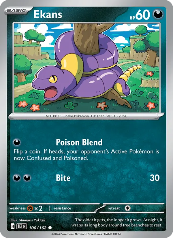 Ekans Common Pokemon card #100 from Temporal Forces
