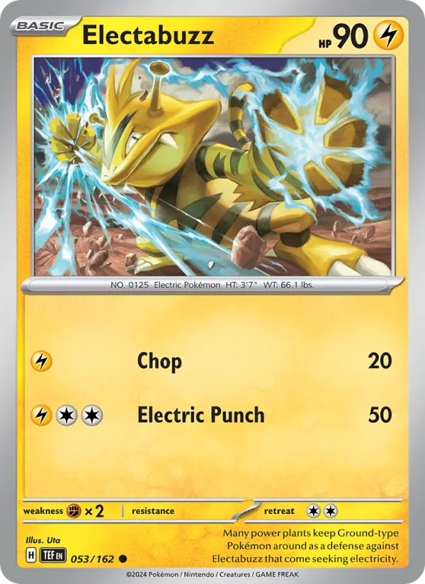 Electabuzz Common Pokemon card #053 from Temporal Forces