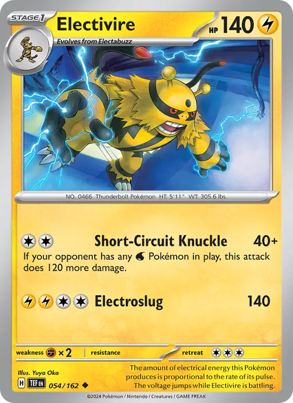 Electivire Uncommon Pokemon card #054 from Temporal Forces