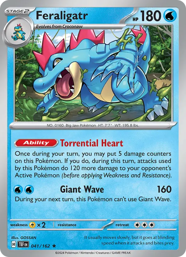 Feraligatr Rare Pokemon card #041 from Temporal Forces
