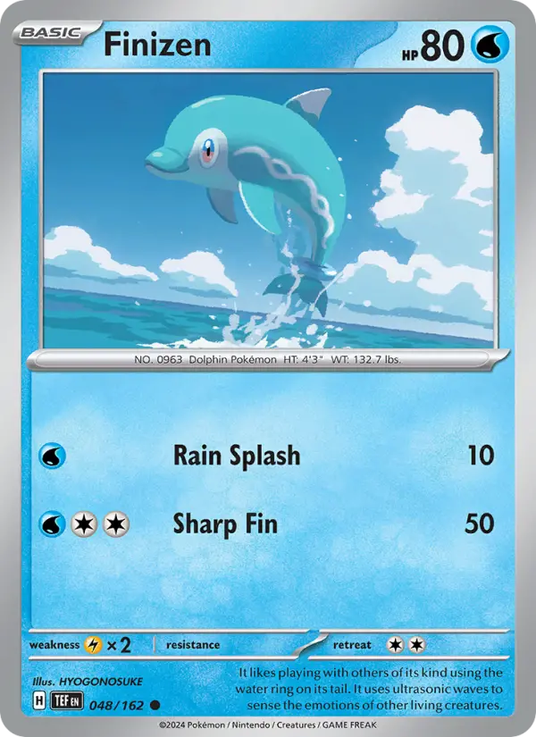 Finizen Common Pokemon card #048 from Temporal Forces