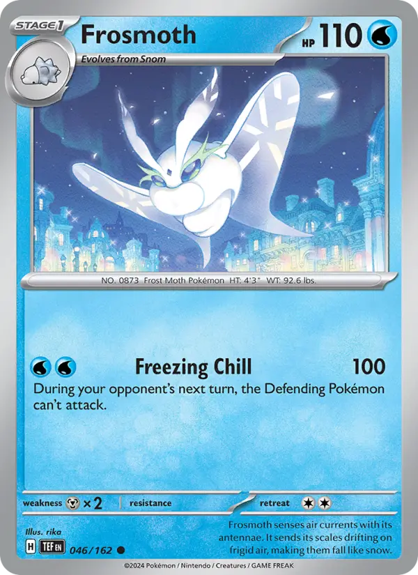 Frosmoth Common Pokemon card #046 from Temporal Forces