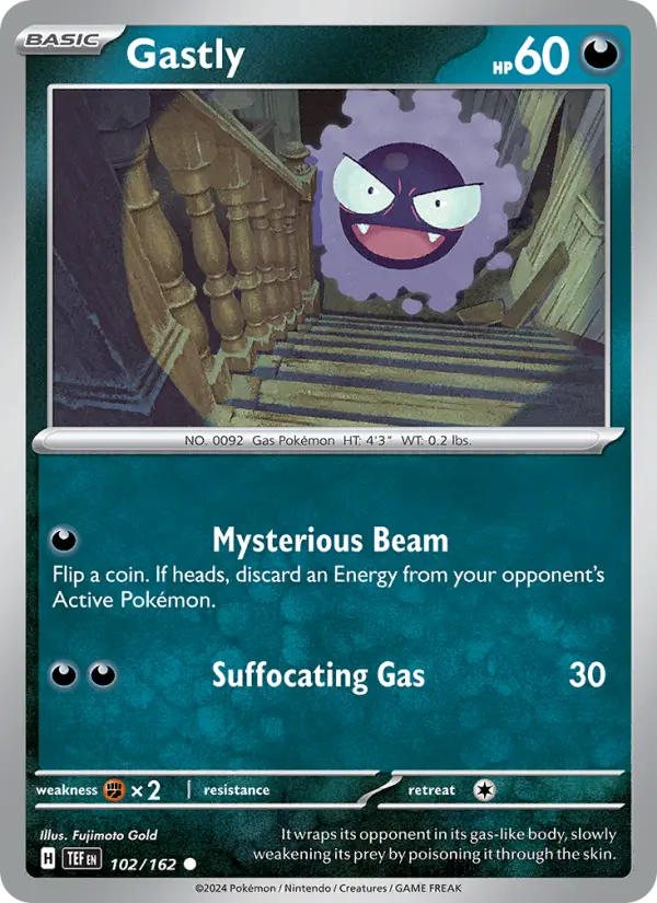 Gastly Common Pokemon card #102 from Temporal Forces