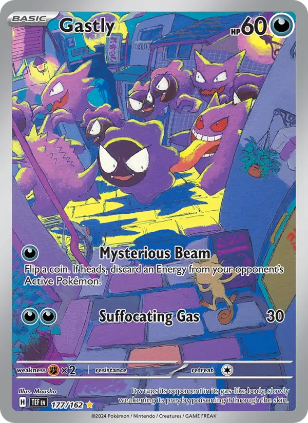 Gastly Illustration rare Pokemon card #177 from Temporal Forces