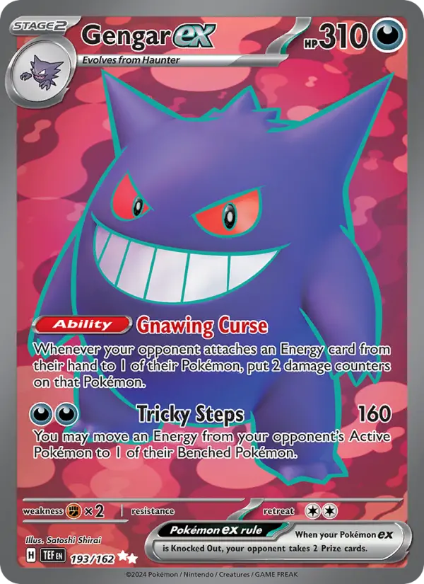 Gengar ex Ultra Rare Pokemon card #193 from Temporal Forces