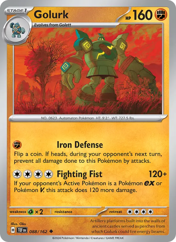 Golurk Uncommon Pokemon card #088 from Temporal Forces