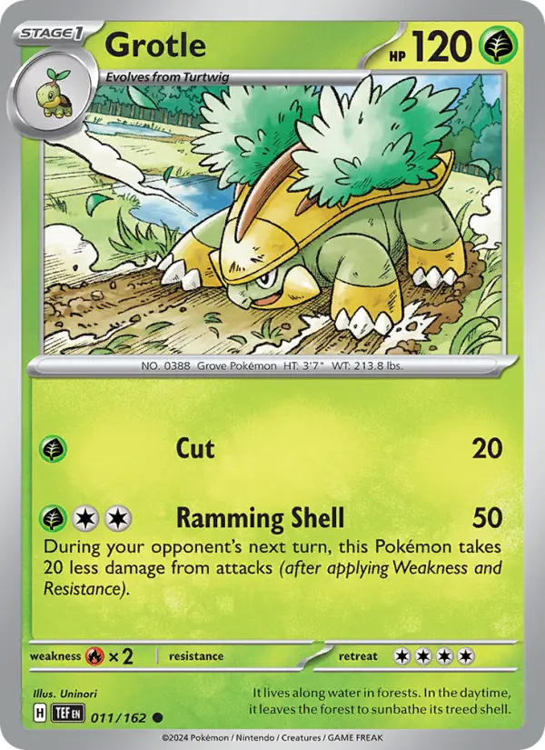 Grotle Common Pokemon card #011 from Temporal Forces