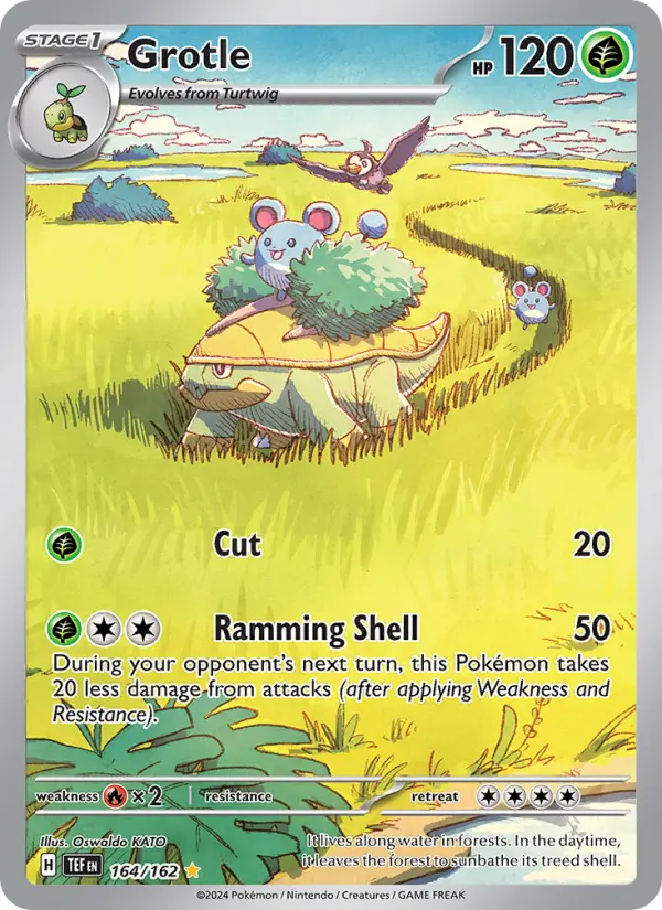 Grotle Illustration rare Pokemon card #164 from Temporal Forces