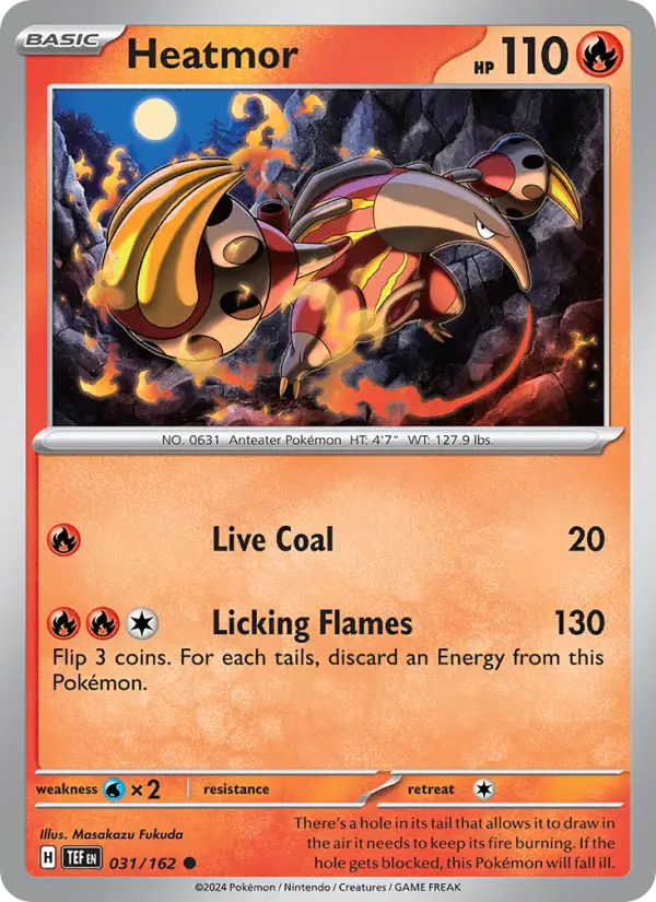 Heatmor Common Pokemon card #031 from Temporal Forces