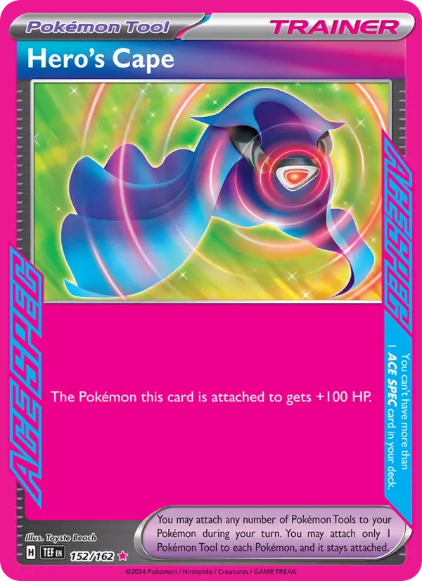 Hero's Cape ACE SPEC Rare Pokemon card #152 from Temporal Forces
