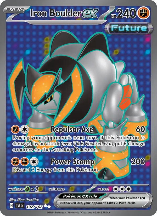 Iron Boulder ex Ultra Rare Pokemon card #192 from Temporal Forces