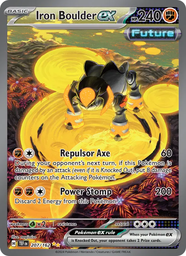 Iron Boulder ex Special illustration rare Pokemon card #207 from Temporal Forces