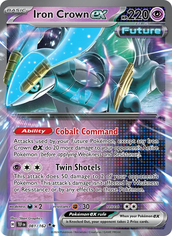 Iron Crown ex Double rare Pokemon card #081 from Temporal Forces